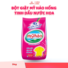 Bột Giặt Mỹ Hảo - Hồng Trắng Sạch Tinh Dầu Nước Hoa - 3kg